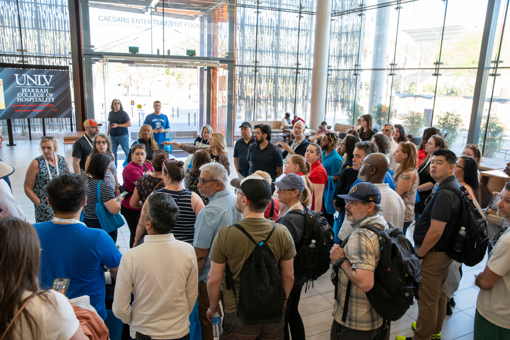 NACCU attendees participating in a tour of Hospitality Hall.