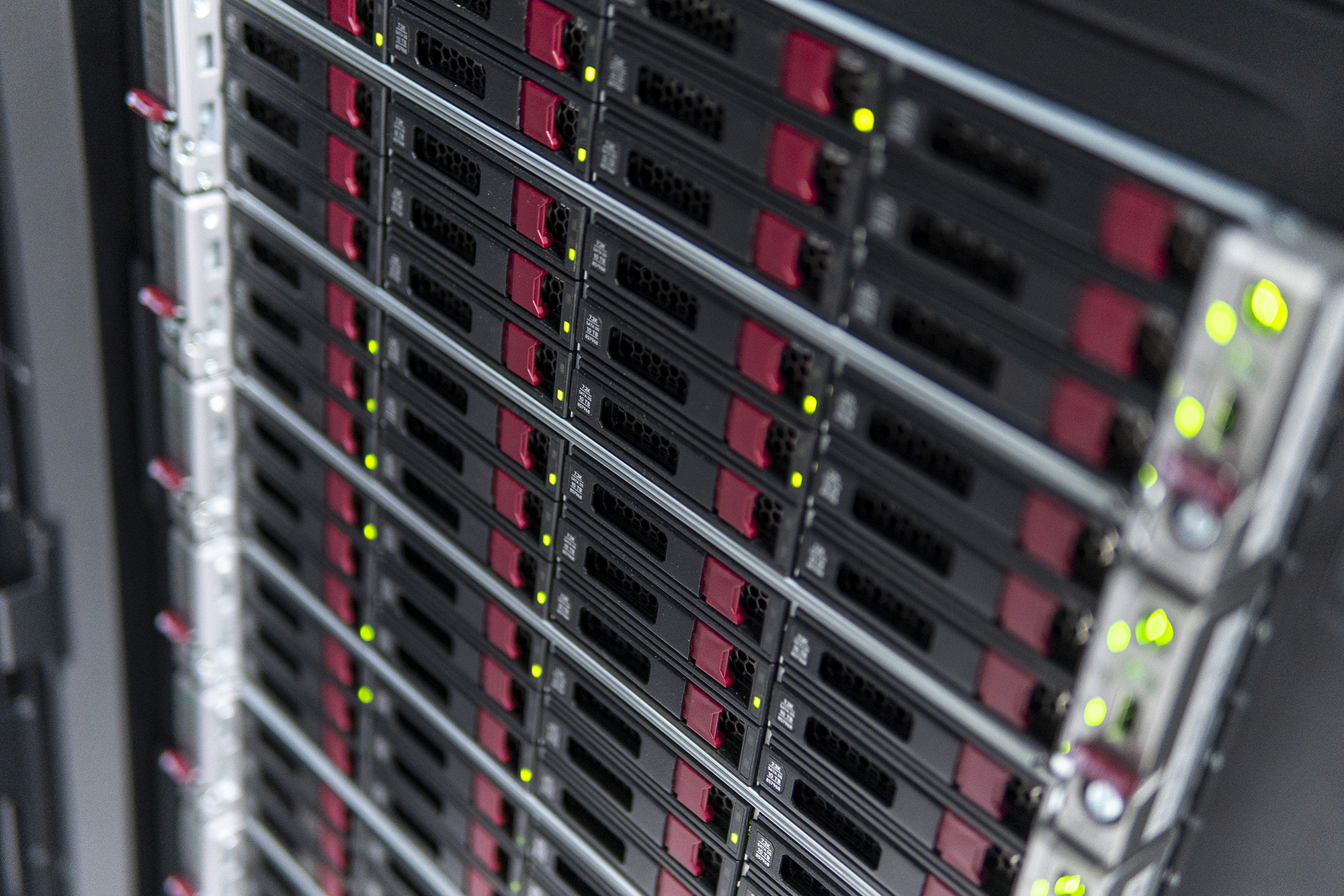 Server racks in a UNLV data center.