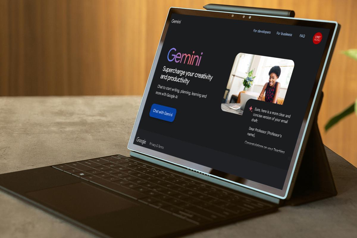 dell laptop with google gemini pulled up