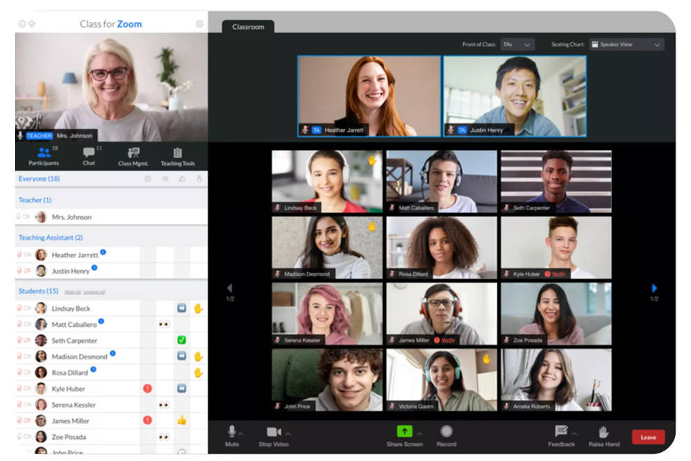 Screenshot of class for zoom