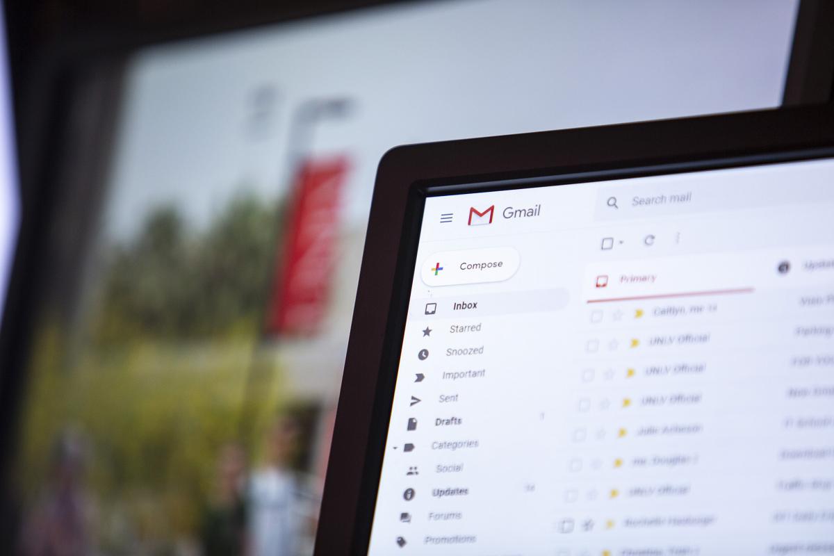 Computer monitor with the gmail interface visible.
