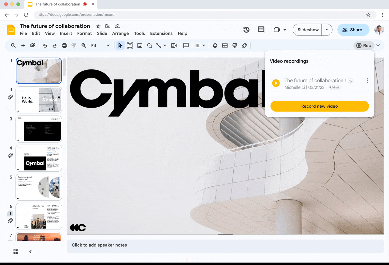 Video Recording in Google Slides