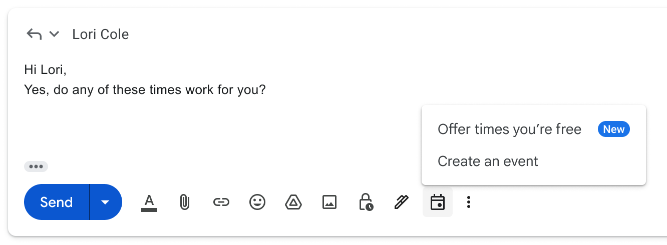Scheduling Meetings in Gmail