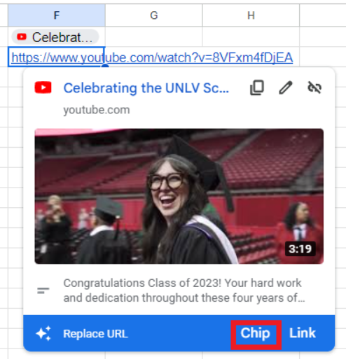Replacing URL in Google Sheet with Smart Chip